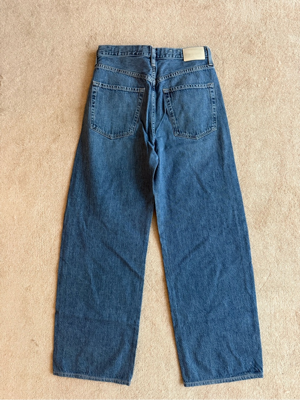 Citizens Of Humanity Blue Wide Leg Jeans with Tie Waist and Button Fly - Picture 4 of 7